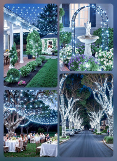 2 Pack Total 80FT 200 LED Solar Powered String Lights with 8 Modes for Christmas Tree, Cool White