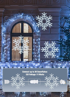 Christmas Snowflake Lights Outdoor Indoor, Multi-Size (20"/36") Multi-Color Folding LED Hanging Lights