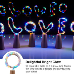 10 Pack 20 LEDs Waterproof Wine Bottle Cork Lights Mini Fairy Lights for Wedding Party DIY Decor