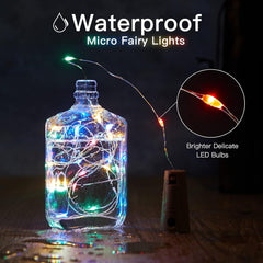 10 Pack 20 LEDs Waterproof Wine Bottle Cork Lights Mini Fairy Lights for Wedding Party DIY Decor