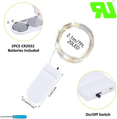 24 Pack Battery Operated Fairy Lights - 7Ft 20 LED Mini String Lights