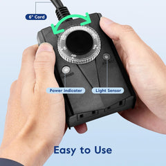 Outdoor Light Sensor Timer - Waterproof, Mechanical Plug-in Timer