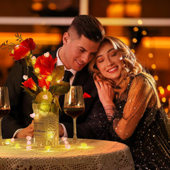 Pink Heart Fairy Lights - 10.5 FT 30 LED, Battery Operated with Remote