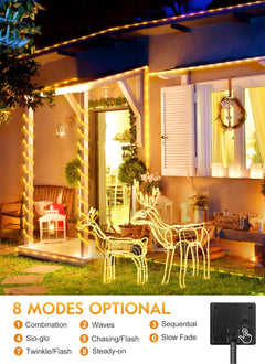 Solar Rope Lights - 39 FT, 100 LED, Waterproof, Multicolor