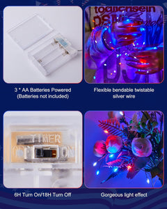 Cluster Lights on Silver Wire, AA Battery Operated