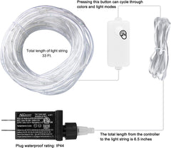 Color Changing Rope Lights - 33FT, 16 Colors