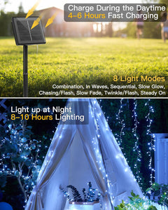 Solar String Lights - Firecracker, 9.8FT, 120 LED, 8 Modes