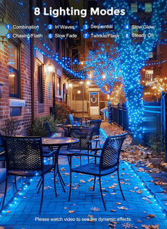 Solar String Lights - 33Ft, 100 LED Outdoor Fairy Lights