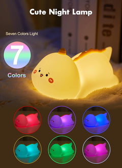 Cute Silicone Kitty Night Light with 3 Brightness Levels & 7 Colors