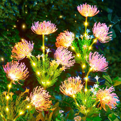 Pink Solar Flower Lights - 4 Pack LED Outdoor Garden Lights