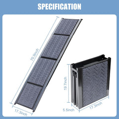 71" Portable Folding Dog Ramp for Cars, Heavy Duty