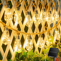 30FT Solar String Lights with 15 Shatterproof Bulbs, Warm White