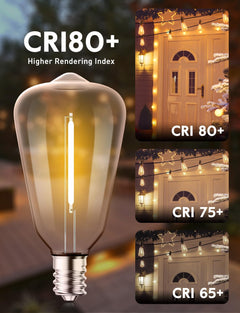 ST38 LED Bulbs - 10 Pack, Warm White, Dimmable, E12/C7 Base