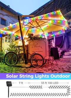 Solar String Lights - 40 FT, 100 LED, Waterproof, Multicolor