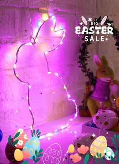 3 Pack Bunny Egg Shaped Easter Window Lights, Battery Operated