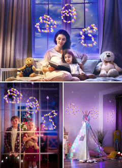 3 Pack Bunny Egg Shaped Easter Window Lights, Battery Operated