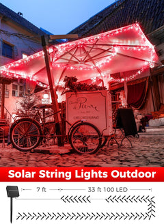 Solar String Lights - 40 FT, 100 LED, Waterproof, Multicolor