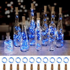 10 Pack 20 LEDs Waterproof Wine Bottle Cork Lights Mini Fairy Lights for Wedding Party DIY Decor