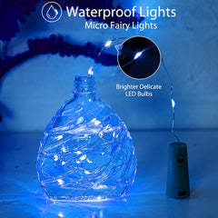 10 Pack 20 LEDs Waterproof Wine Bottle Cork Lights Mini Fairy Lights for Wedding Party DIY Decor
