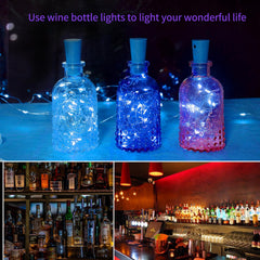 10 Pack 20 LEDs Waterproof Wine Bottle Cork Lights Mini Fairy Lights for Wedding Party DIY Decor