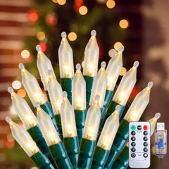 39FT LED Christmas Mini String Lights with Remote, USB Operated