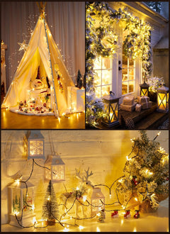 39FT LED Christmas Mini String Lights with Remote, USB Operated