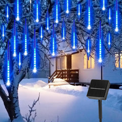 Blue Solar Meteor Shower Lights - 10 Tube, 240 LED