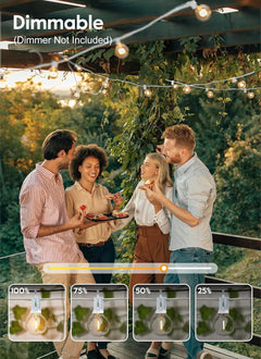 30FT Outdoor String Lights - 30 G40 Shatterproof Bulbs, Waterproof