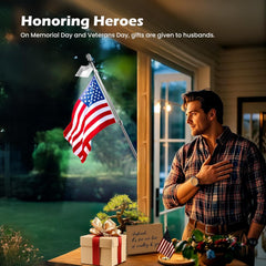 Solar Flag Pole Lights – Fits 1-2.36" & 1-1.5" Poles, IP65 Waterproof, 6-18H LED