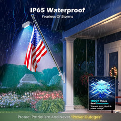 Solar Flag Pole Lights – Fits 1-2.36" & 1-1.5" Poles, IP65 Waterproof, 6-18H LED