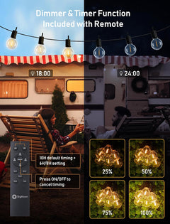 Solar String Lights - 158 FT, 75 LED, Waterproof, Dimmable
