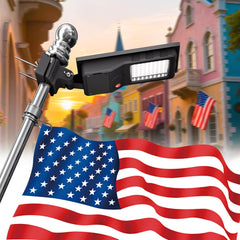 Solar Flag Pole Lights – Fits 1-2.36" & 1-1.5" Poles, IP65 Waterproof, 6-18H LED