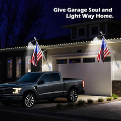 Solar Flag Pole Lights – Fits 1-2.36" & 1-1.5" Poles, IP65 Waterproof, 6-18H LED