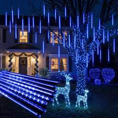 Brightown Christmas Lights Outdoor, 11.8 Inch 8 Tube Blue Icicle Lights