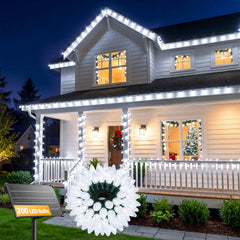 138ft 200 LED C9 Strawberry Solar Christmas String Lights Outdoor, Cool White, Timer & 8 Modes