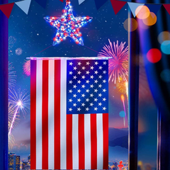 Iron Star American Flag Lights, USB Operated, Independence Day