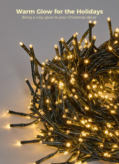 1000 LED 50FT Christmas Firecracker Cluster Lights, 12 Modes Timer Remote