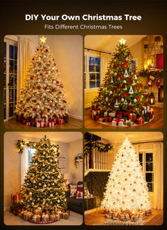 1000 LED 50FT Christmas Firecracker Cluster Lights, 12 Modes Timer Remote