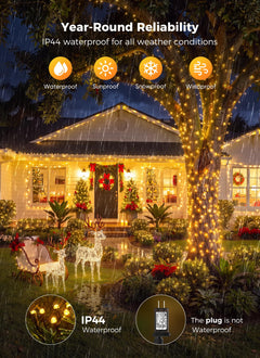 1000 LED 50FT Christmas Firecracker Cluster Lights, 12 Modes Timer Remote