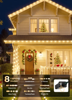 Brightown 300 LED C9 Xmas String Lights,195FT Warm White,8 Modes Timer