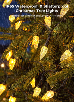 Brightown 4 Pack Battery Xmas String Lights,16.5FT Warm White,8 Modes Timer