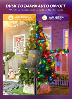 4 Pack Total 288Ft 800 LED Solar Powered String Lights Outdoor for Christmas, Multicolor, 8 Modes
