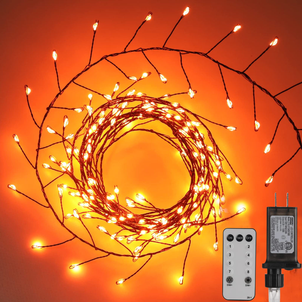 1 x 10 Feet / 200 LED / Orange / Black Wire