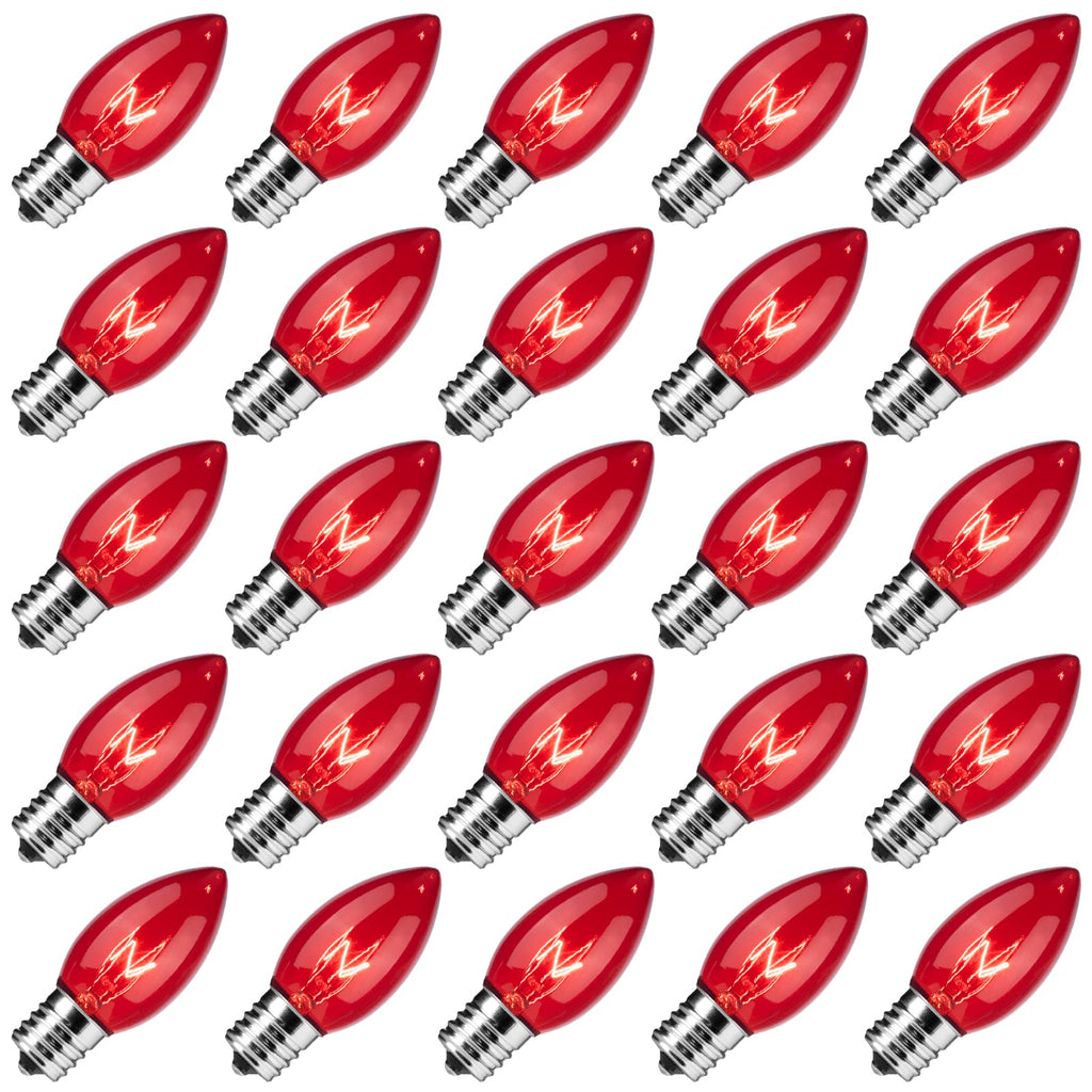 25 Count / Satin Bulbs / Red