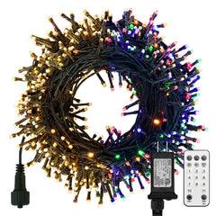 108 Feet / 300 LED / Warm White and Multicolor/ Green Wire
