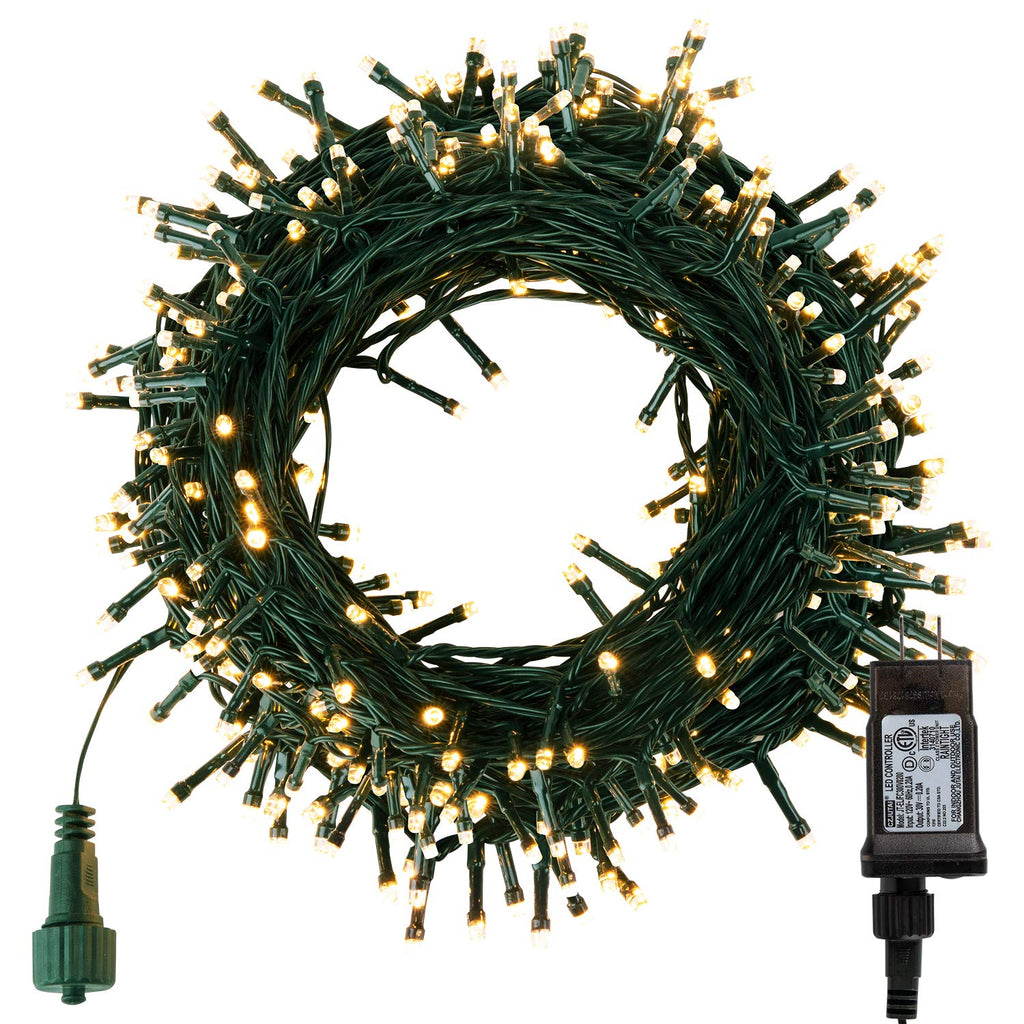 168 Feet / 600 LED / Warm White / Green Wire