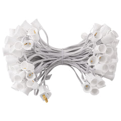 1 x 100 Feet / 100 Sockets / White Wire