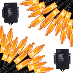 2 x 18 Feet / 50 LED / Orange / Black Wire
