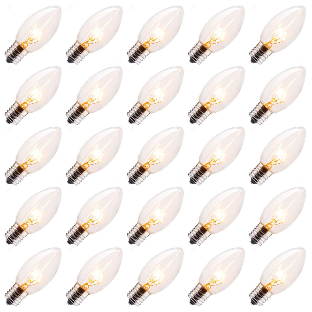 25 Count / Clear Bulbs / Warm White