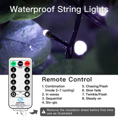 98 Feet / 300 LED / Pure White / Green Wire